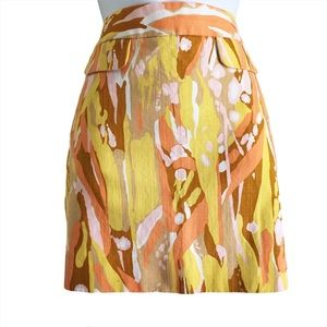 J. CREW Limoncello Abstract Pattern Mini Skirt Sz